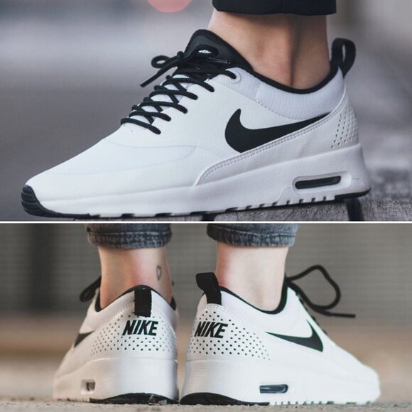 Nike Air Max Thea Shoes White Black Sneakers - Picture 1 of 9